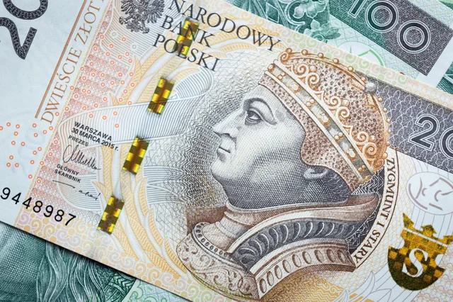 High-resolution image of Polish currency banknotes showcasing intricate design and security features. Wynagrodzenia w Polsce: struktura, źródła danych i porównywanie ofert